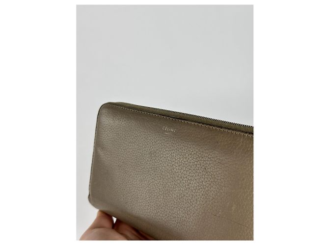 Céline Vintage Celine Paris Zippy wallet beige Grey - view 11