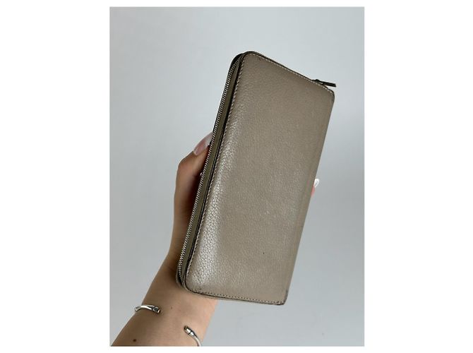 Céline Vintage Celine Paris Zippy wallet beige Grey - view 3