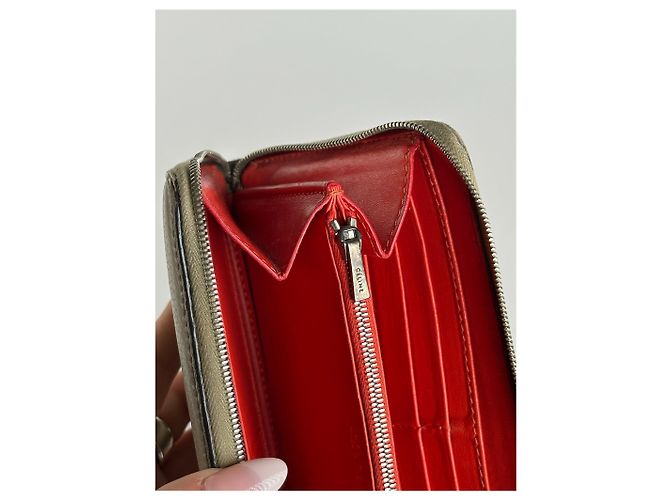 Céline Vintage Celine Paris Zippy wallet beige Grey - view 4