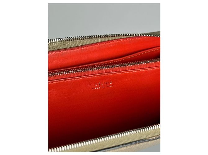 Céline Vintage Celine Paris Zippy wallet beige Grey - view 5