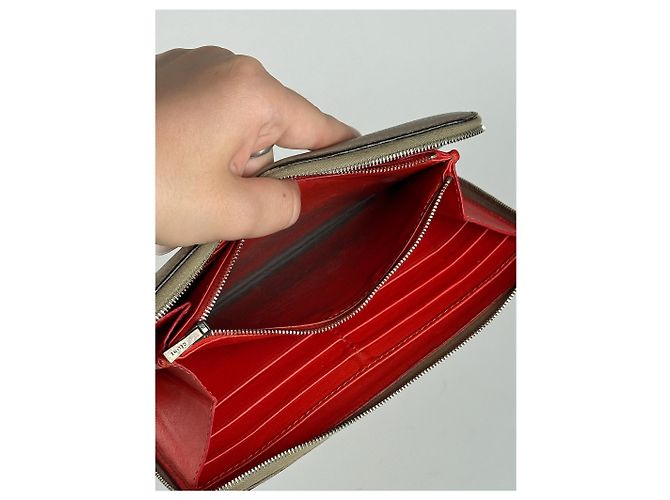 Céline Vintage Celine Paris Zippy wallet beige Grey - view 7