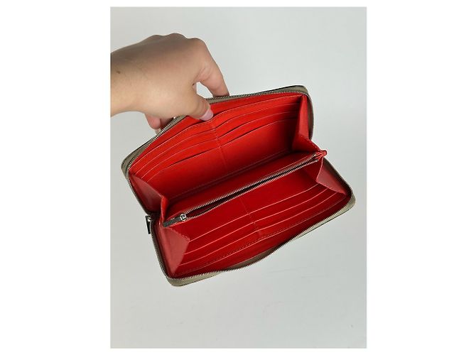 Céline Vintage Celine Paris Zippy wallet beige Grey - view 8