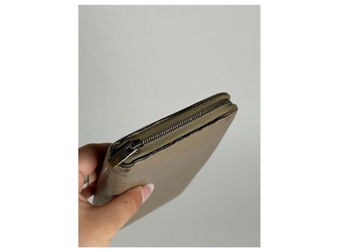 Céline Vintage Celine Paris Zippy wallet beige Grey - view 9