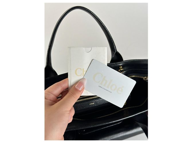 Chloé Vintage Chloe Leder Tasche schwarz rot - Ansicht 4