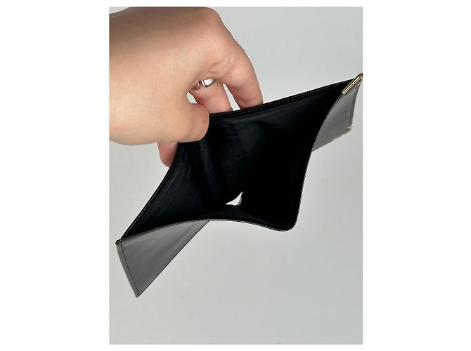 Triomphe Céline Portefeuille en cuir pliable vintage Celine Paris noir - vue 4