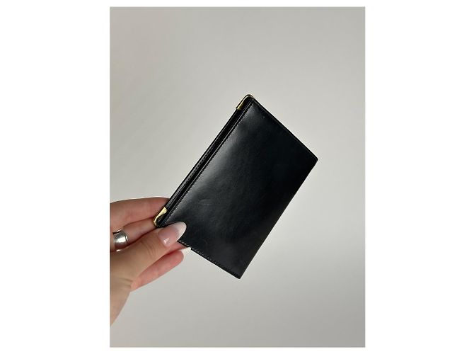 Triomphe Céline Portefeuille en cuir pliable vintage Celine Paris noir - vue 8