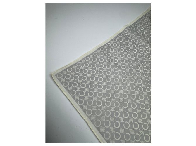 Céline Sciarpa vintage Celine Macadam Monogram bianco grigio Argento - vista 4