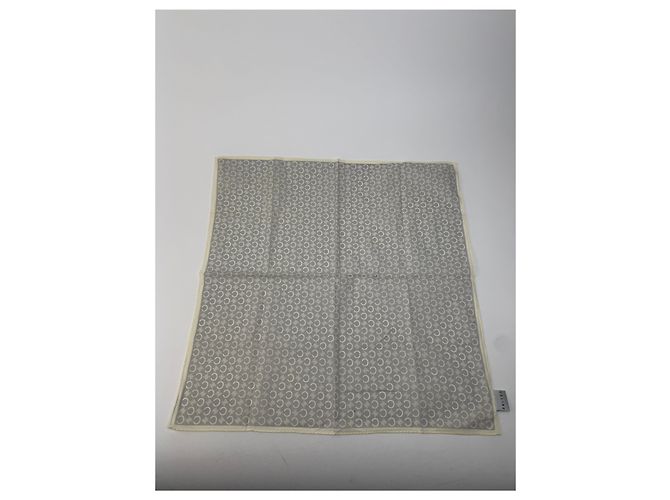 Céline Sciarpa vintage Celine Macadam Monogram bianco grigio Argento - vista 5