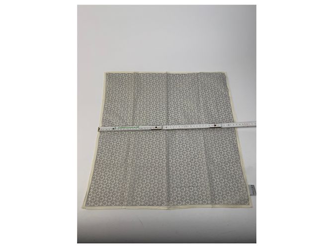 Céline Sciarpa vintage Celine Macadam Monogram bianco grigio Argento - vista 8