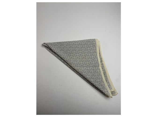 Céline Sciarpa vintage Celine Macadam Monogram bianco grigio Argento - vista 9