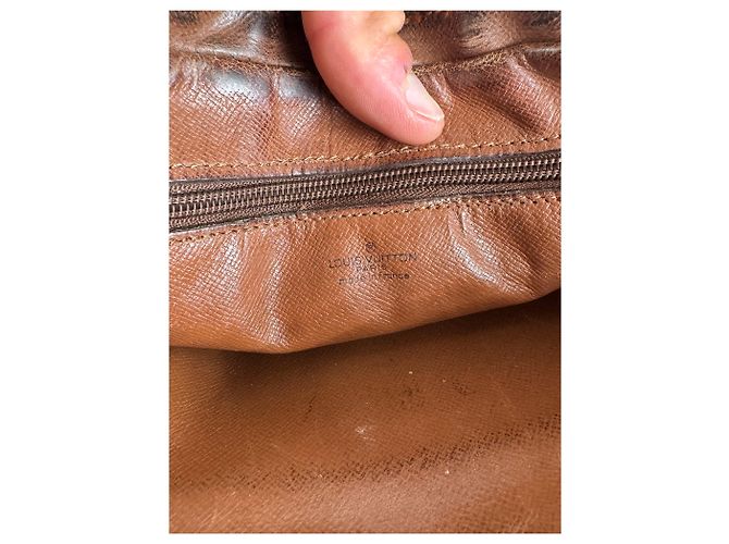 Clutch in pelle monogramma Louis Vuitton vintage marrone - vista 4
