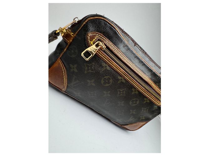 Clutch in pelle monogramma Louis Vuitton vintage marrone - vista 5
