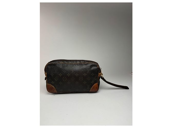 Clutch in pelle monogramma Louis Vuitton vintage marrone - vista 6