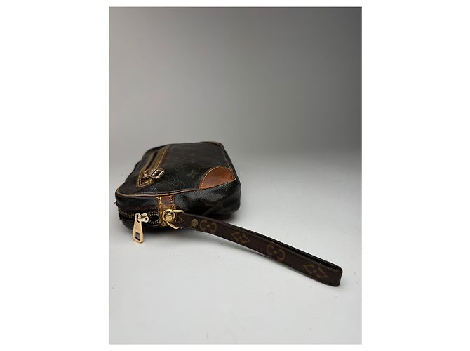 Clutch in pelle monogramma Louis Vuitton vintage marrone - vista 9