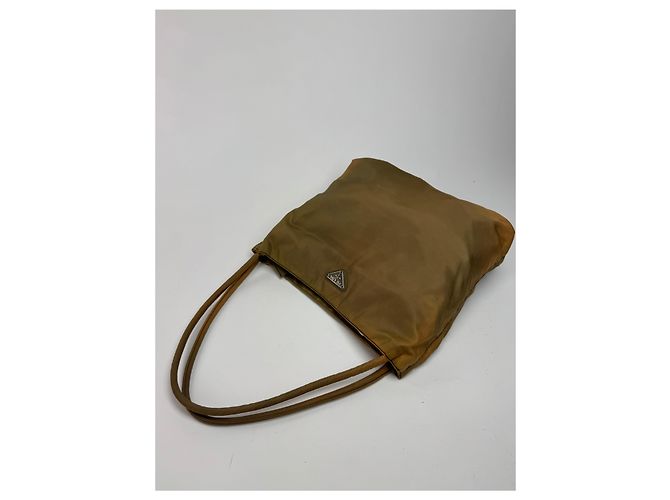 Vintage Prada Polyester Tasche khaki braun - Ansicht 11
