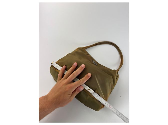 Vintage Prada Polyester Tasche khaki braun - Ansicht 13