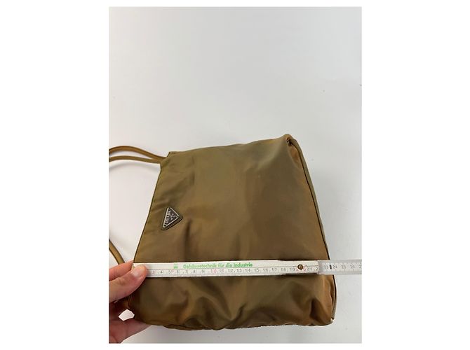 Vintage Prada Polyester Tasche khaki braun - Ansicht 14