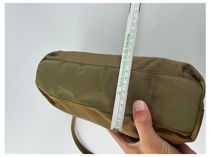 Vintage Prada Polyester Tasche khaki braun - Ansicht 15