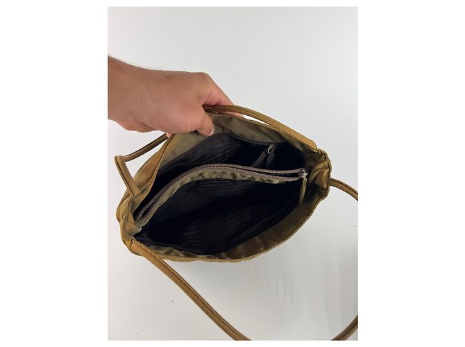 Vintage Prada Polyester Tasche khaki braun - Ansicht 4