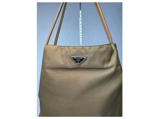Vintage Prada Polyester Tasche khaki braun - Ansicht 5