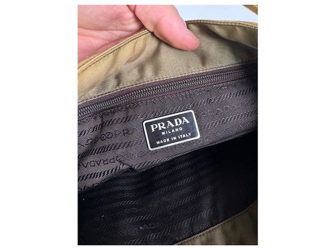 Vintage Prada Polyester Tasche khaki braun - Ansicht 6