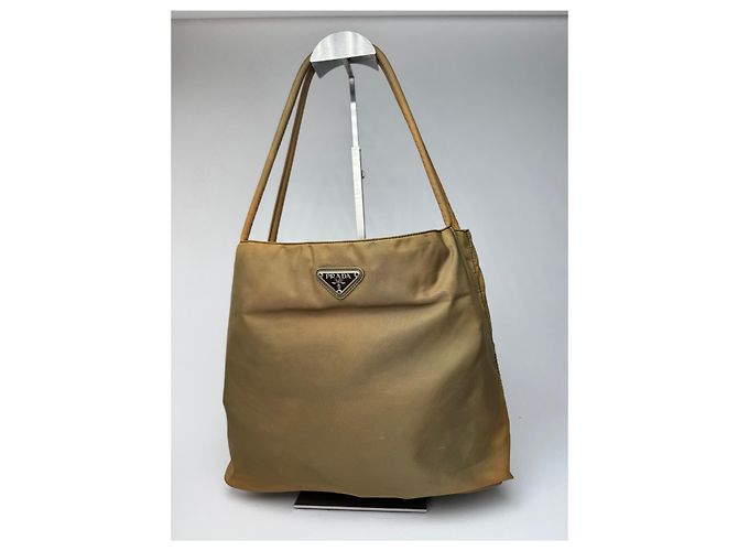 Vintage Prada Polyester Tasche khaki braun - Ansicht 8