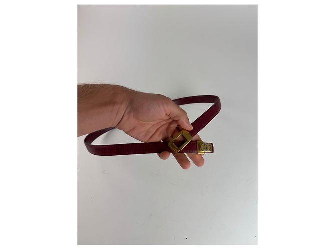 Cintura in pelle vintage Gucci bordeaux Bordò - vista 11