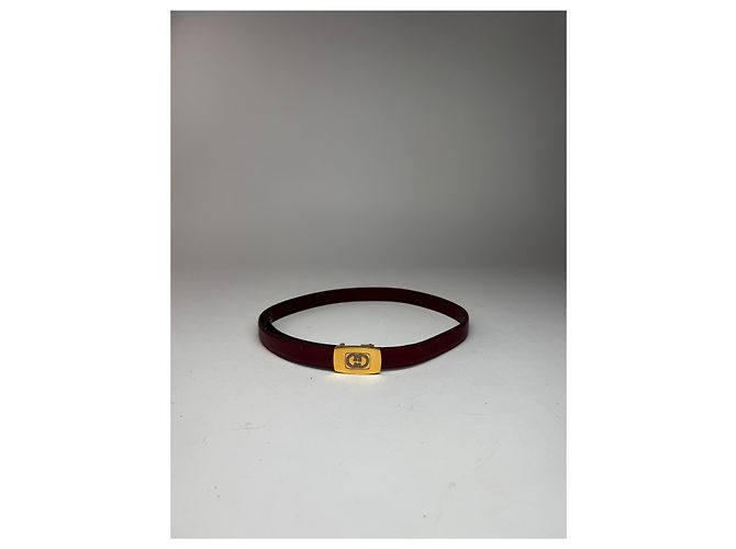 Cintura in pelle vintage Gucci bordeaux Bordò - vista 3