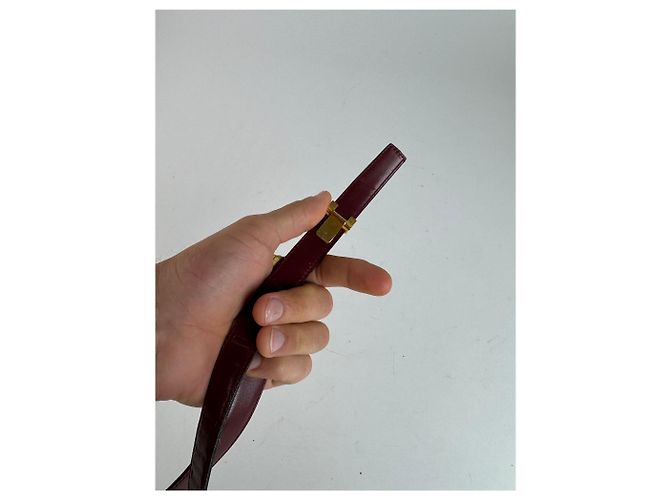 Cintura in pelle vintage Gucci bordeaux Bordò - vista 7