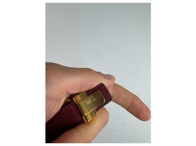 Cintura in pelle vintage Gucci bordeaux Bordò - vista 8
