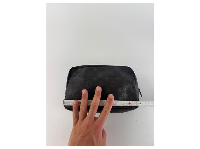 Clutch in pelle monogramma Louis Vuitton vintage marrone - vista 11