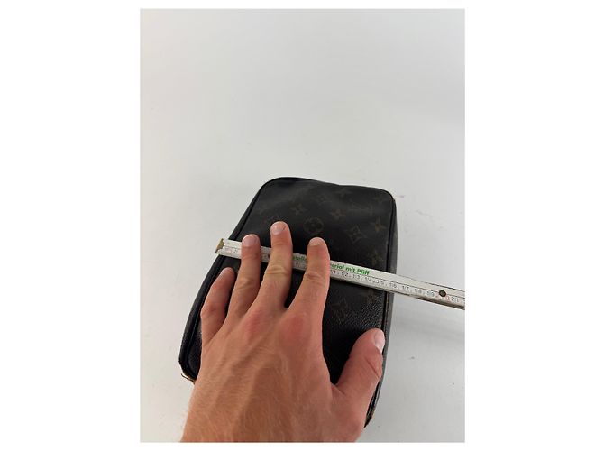 Clutch in pelle monogramma Louis Vuitton vintage marrone - vista 12