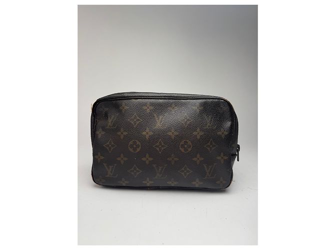 Clutch in pelle monogramma Louis Vuitton vintage marrone - vista 14