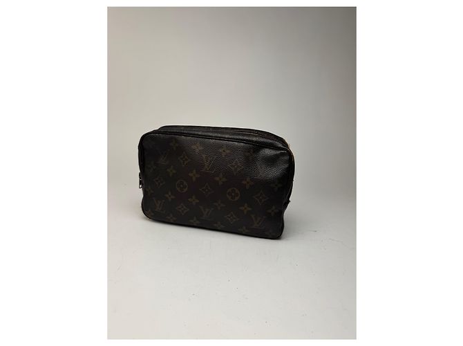 Clutch in pelle monogramma Louis Vuitton vintage marrone - vista 15