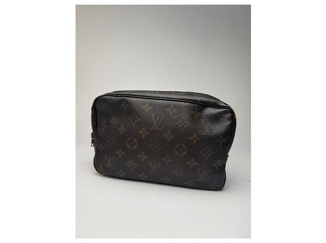 Clutch in pelle monogramma Louis Vuitton vintage marrone - vista 2