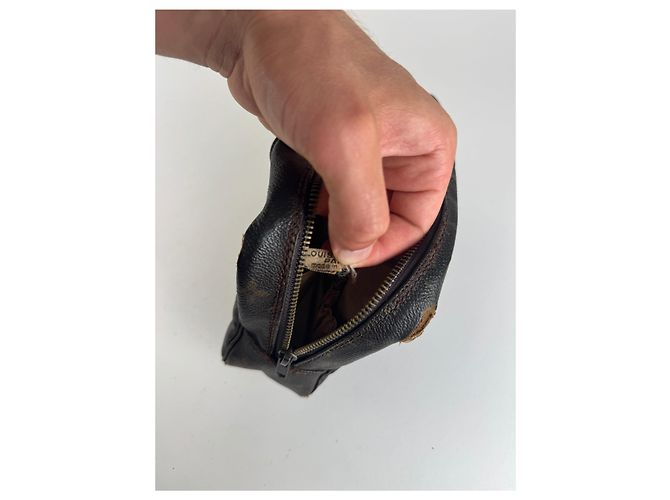 Clutch in pelle monogramma Louis Vuitton vintage marrone - vista 4