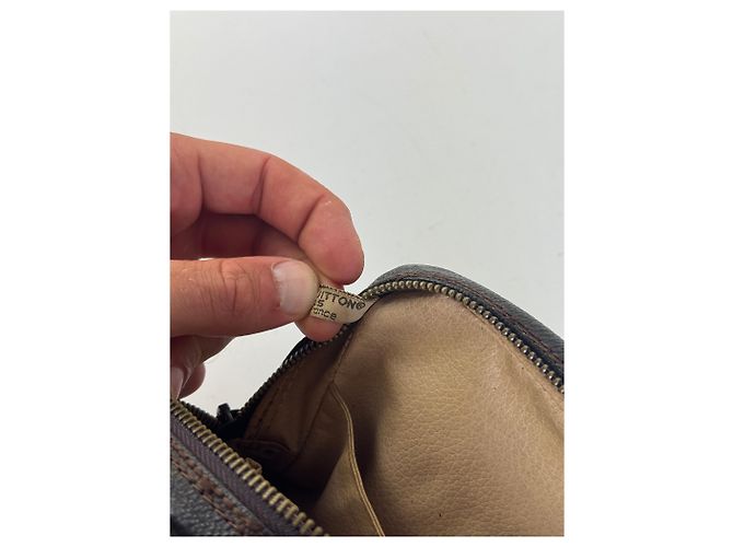 Clutch in pelle monogramma Louis Vuitton vintage marrone - vista 5