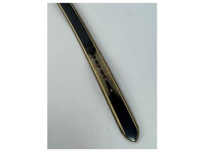 Vintage Issey Miyake Ledergürtel schwarz gelb Braun - Ansicht 11