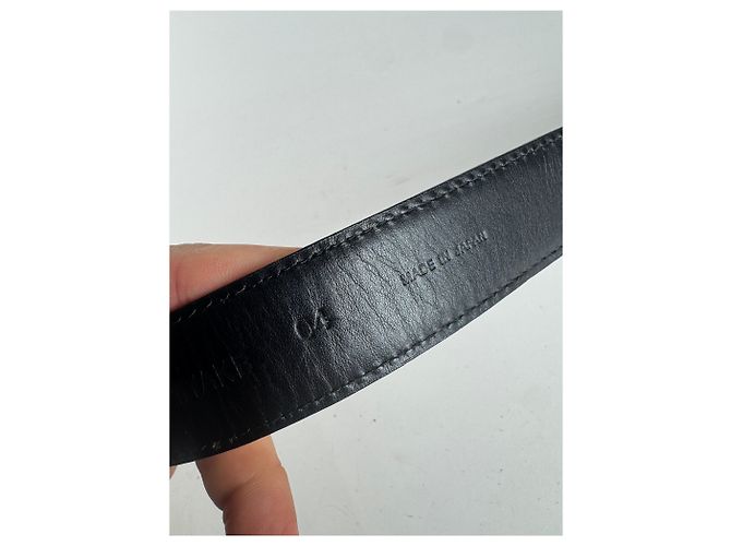 Vintage Issey Miyake Ledergürtel schwarz gelb Braun - Ansicht 8