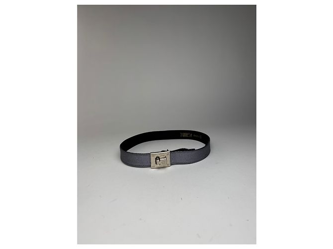 Cinto de couro vintage Gianni Versace com brilhos prateados Prata - vista 13