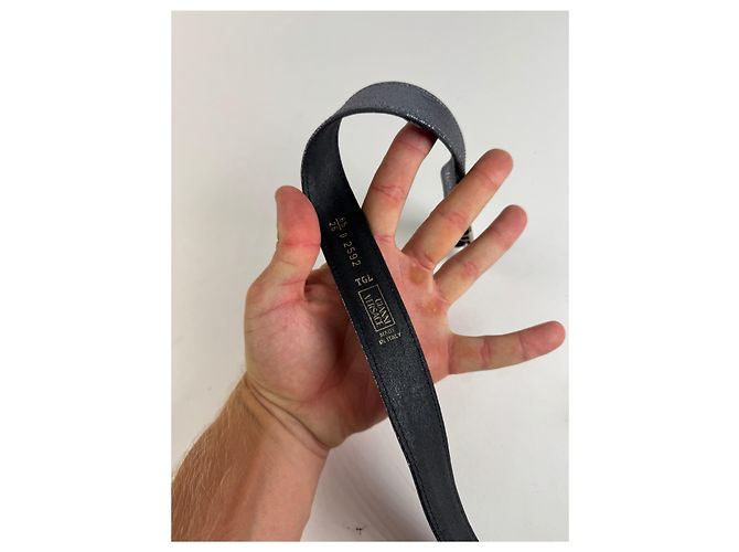 Cinto de couro vintage Gianni Versace com brilhos prateados Prata - vista 9
