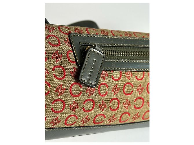Céline Vintage Celine Paris Macadam Tasche khaki rot - Ansicht 10