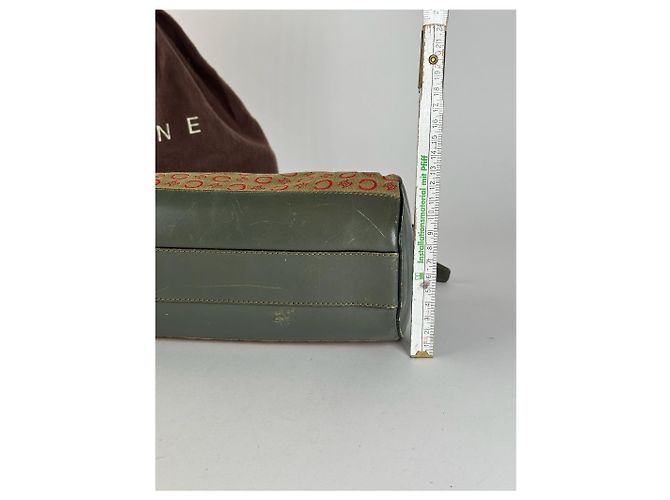 Céline Vintage Celine Paris Macadam Tasche khaki rot - Ansicht 12