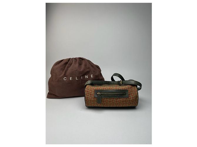 Céline Vintage Celine Paris Macadam Tasche khaki rot - Ansicht 7