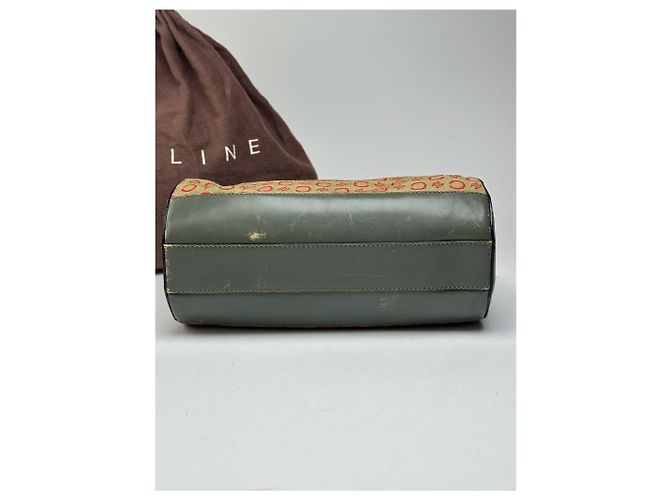 Céline Vintage Celine Paris Macadam Tasche khaki rot - Ansicht 8