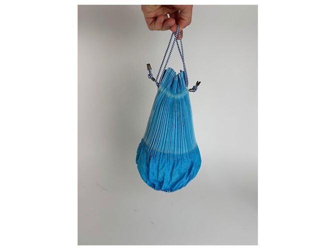 Vintage Issey Miyake Plissee Tasche blau - Ansicht 2