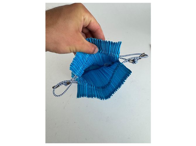 Vintage Issey Miyake Plissee Tasche blau - Ansicht 6