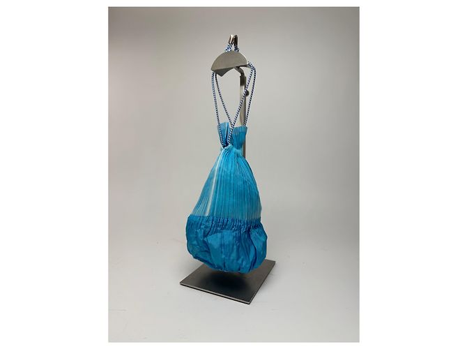 Vintage Issey Miyake Plissee Tasche blau - Ansicht 7