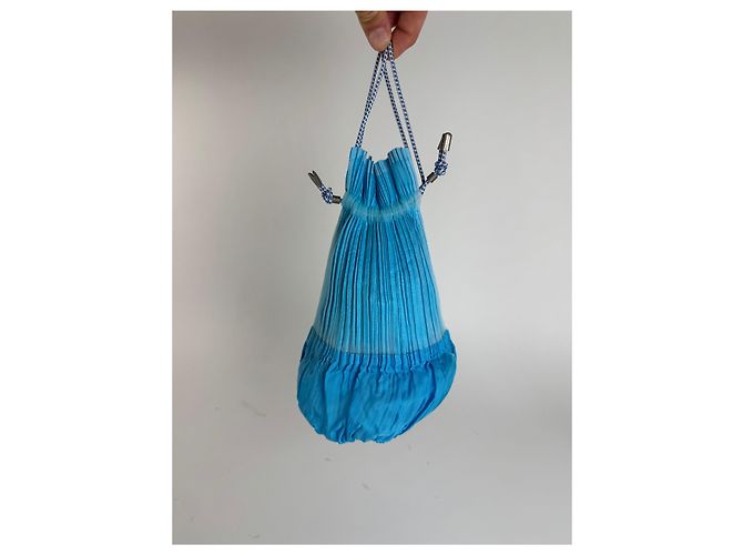 Vintage Issey Miyake Plissee Tasche blau - Ansicht 9