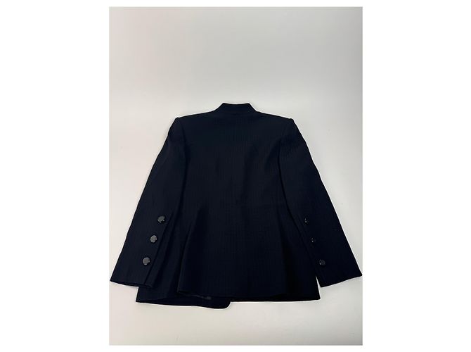 Vintage Givenchy Wollblazer / Kurzer Trenchcoat M/L schwarz - Ansicht 10